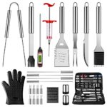 OlarHike-Grilling-Accessories-BBQ-Grill-Tools-Set-25PCS-Stainless-Steel-Grilling-Kit-for-Smoker-Camping-Kitchen-Barbecue-Utensil-Gifts-for-Men-Women-with-Thermometer-and-Meat-Injector-0